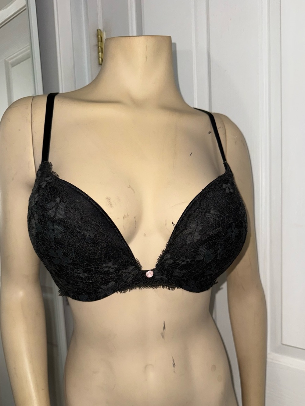 Victoria's Secret Black Lace Push-Up Demi Bra